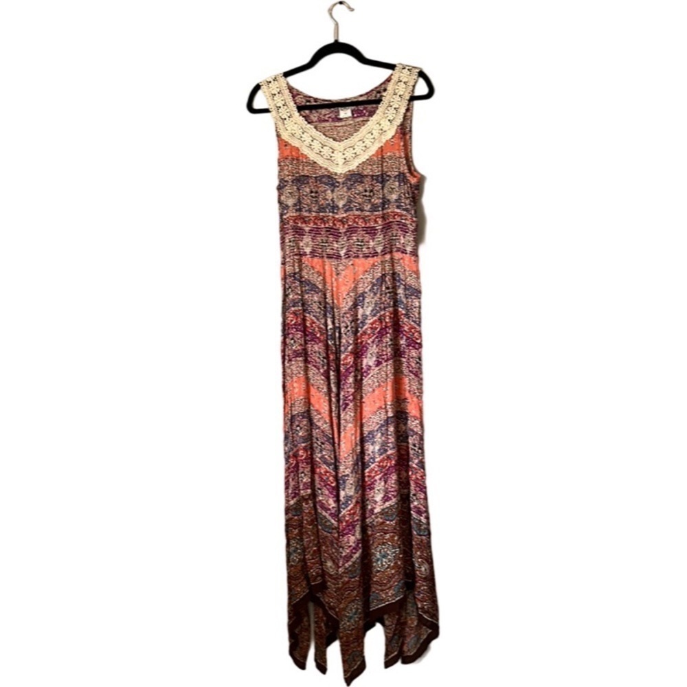 BILA of California Boho Handkerchief Maxi Dress Size medium